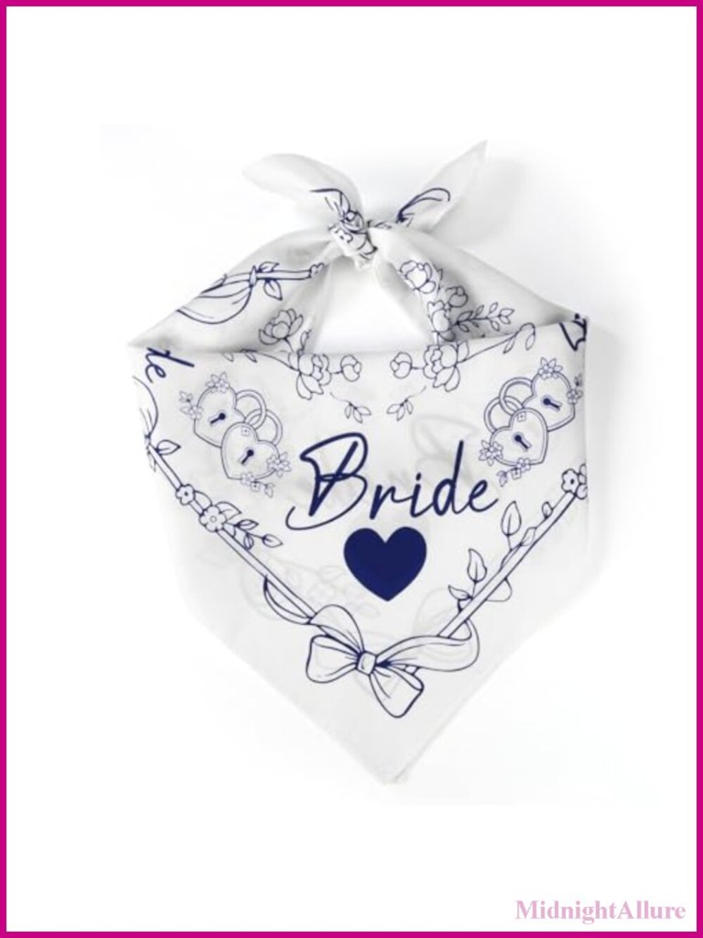Bride Head Scarf 27.6x27.6 Imitation Silk Bandana Wedding Hair Scarf